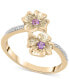 Фото #1 товара Кольцо Macy's Amethyst & Diamond Bypass