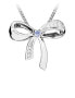 Charming silver pendant bow with tanzanite PG000100