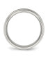 Stainless Steel Brushed and Polished 7mm Ridged Edge Band Ring