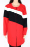 Фото #1 товара Alfani Colorless Long Sleeve Color Block Jacket Red White Black Plus XXL