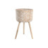 Planter DKD Home Decor 31 x 31 x 52 cm Natural White Bamboo Stripped
