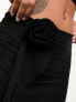 Simmi corsage mini skirt co-ord in black