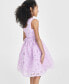 ფოტო #3 პროდუქტის Big Girls Sleeveless Floral Jacquard Dress