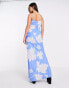 Фото #4 товара ASOS DESIGN cami bias maxi dress with large floral print in blue