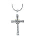 ფოტო #3 პროდუქტის CZ Pave Accent Religious Love Of God Modern Fashion Heart & Infinity Cross Pendant Necklace For Women Teens Two Tone Rhodium Plated Brass