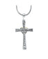 Bling Jewelry cZ Pave Accent Religious Love Of God Modern Fashion Heart & Infinity Cross Pendant Necklace For Women Teens Two Tone Rhodium Plated Brass