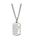 Chisel polished Acid Etched John 3:16 Dog Tag on a Curb Chain Necklace