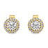Charming gold earrings with glittering zircons EA523YAU