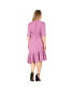 Фото #2 товара Women's Plus-size Ruched Sleeve Ruffle Hem Midi Dress