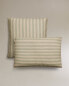 Фото #4 товара Striped cotton linen pillowcase