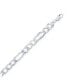 ფოტო #2 პროდუქტის Sterling Silver 13.3mm Figaro Chain - Rhodium Plated