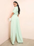 Фото #3 товара ASOS LUXE paper bag wide leg trouser in green