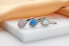Beautiful silver earrings with synthetic opals EA933WP