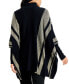 Фото #2 товара Striped Turtleneck Poncho Sweater, Created for Macy's
