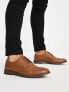 ASOS DESIGN brogue shoes in tan faux leather