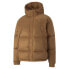 Фото #1 товара Puma Mmq Faux Leather Down Full Zip Jacket Mens Brown Casual Athletic Outerwear
