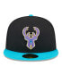 ფოტო #3 პროდუქტის Men's Black, Turquoise Milwaukee Bucks Arcade Scheme 59FIFTY Fitted Hat