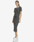 Фото #1 товара Andrew Marc Women's Short Sleeve Stretch Midi Dress with Slit
