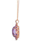 Фото #2 товара Le Vian grape Amethyst (5-3/4 ct. t.w.), Passion Fruit Tourmaline (1 ct. t.w.) & Diamond (1/6 ct. t.w.) Oval Halo Adjustable 20" Pendant Necklace in 14k Rose Gold