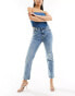 Фото #4 товара River Island slim straight leg jeans in blue