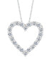 ფოტო #1 პროდუქტის Lab Grown Diamond Open Heart Pendant Necklace (1/2 ct. t.w.) in 14k White Gold, 16" + 2" extender