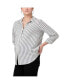 ფოტო #3 პროდუქტის Women's Lou Button Up Stripe Shirt Black/White