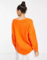 ASOS EDITION v neck jumper in bright orange