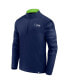 Фото #3 товара Men's College Navy Seattle Seahawks Ringer Quarter-Zip Jacket