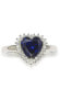 ფოტო #1 პროდუქტის Suzy Levian Sterling Silver Cubic Zirconia Blue Heart Halo Ring