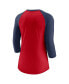 Women's Red, Navy Washington Nationals Modern Baseball Arch Tri-Blend Raglan 3/4-Sleeve T-shirt
