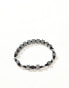 Фото #6 товара ASOS DESIGN hematite square beaded bracelet