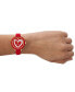 ფოტო #4 პროდუქტის Women's Park Row Three Hand Red Silicone Watch 34mm