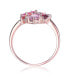 ფოტო #2 პროდუქტის Sterling Silver with Rose Gold Plated Ruby Cubic Zirconia Coctail Ring