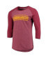 Фото #3 товара Men's Washington Commanders Threads Burgundy Wordmark 3/4-Sleeve Raglan Tri-Blend T-shirt