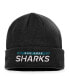 Men's Black San Jose Sharks Authentic Pro Rink Cuffed Knit Hat Черный - фото #1