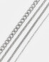 Фото #3 товара ASOS DESIGN 4 pack chain bracelet set in silver tone