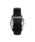Men Francis Leather Watch - Black/Silver, 42mm