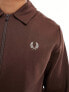 Фото #7 товара Fred Perry unisex co-ord taped track jacket in dark red with collar