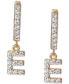 ფოტო #17 პროდუქტის Cubic Zirconia Initial Dangle Hoop Earrings in 18k Gold-Plated Sterling Silver, Created for Macy's