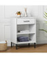 Фото #2 товара Console Cabinet with Metal Legs White Solid Wood Pine OSLO