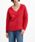 Фото #1 товара Women's Chunky-Knit V-Neck Sweater