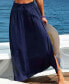 Women's Blue Smocked Waist Maxi Skirt