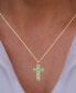 ფოტო #2 პროდუქტის Enamel Cross Overlay 18" Pendant Necklace in 14k Gold