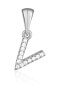 Фото #1 товара Silver pendant with zircons letter "V" SVLP0948XH2BI0V
