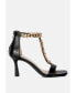 Фото #1 товара Women's Real Gem T Strap Chain Detail Sandals