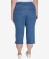 Фото #2 товара Plus Size Pull-On Silky Denim-Like Stretch Clamdigger Capri Pants