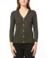 ფოტო #1 პროდუქტის Women's V-Neck Button-Front Cardigan