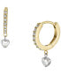 ფოტო #2 პროდუქტის Sadie Tokens of Affection Clear Glass Two-Tone Hoop Earrings