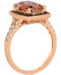 Фото #2 товара Peach Morganite (2-1/3 ct. t.w.) & Diamond (3/8 ct. t.w.) Halo Statement Ring in 14k Rose Gold