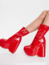 Фото #7 товара Simmi London Amalfi wedge second skin boots in red patent